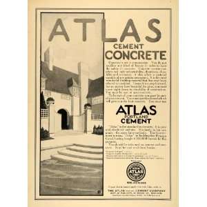 1909 Ad Atlas Portland Cement Concrete Architecture   Original Print 