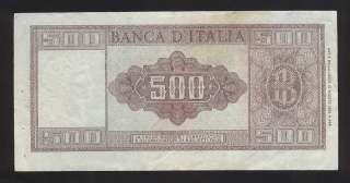 ITALY ITALIA NOTE 500 LIRE 1947 RARE BEAUTY  