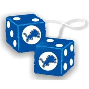  Detroit Lions NFL 3 Car Fuzzy Dice 