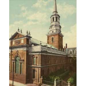  Vintage Travel Poster   Christ Church Philadelphia 24 X 19 