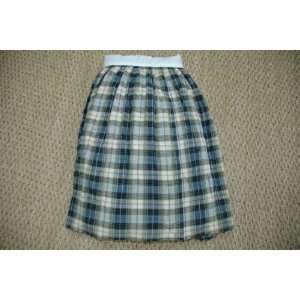   Plaid 39 in. x 75 in. x 18 in. Twin Bedskirt   Blue