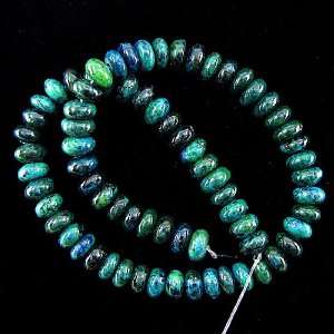  10mm blue azurite rondelle beads 16 strand roundel