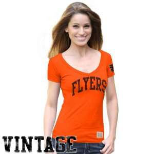   Flyers Ladies Orange Deep Premium V neck T shirt