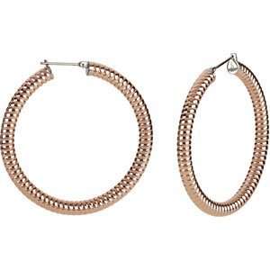  Stripes Hoop Earrings 05.00 X 40.00 mm CleverEve Jewelry