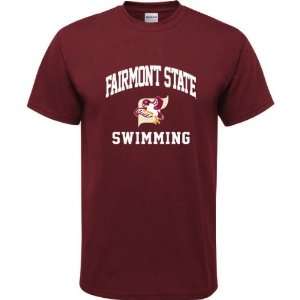 Fairmont State Fighting Falcons Maroon Youth Swimming Arch T Shirt 