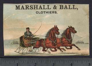 Currier & Ives Trotters Snow Sleigh Bells Clothing CARD  