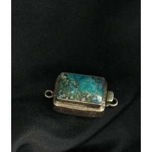  AAA TEAL TURQUOISE STERLING CLASP CUSHION #19 