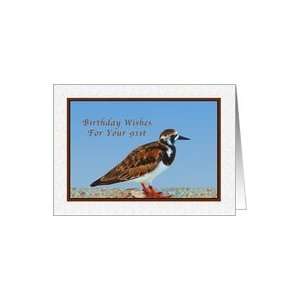  Birthday, 91st, Ruddy Turnstone Bird Card Toys & Games