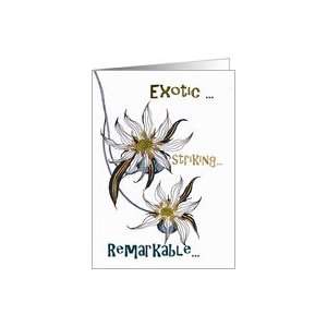  Birthday for Her, Turning back time, Exotic flower Card 