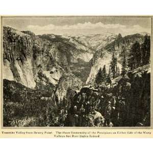   Yosemite Valley Dewey Point National Park   Original Halftone Print