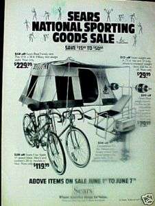 1980  Free Spirt 10 Speed Bicycle,Bike Tent Art AD  