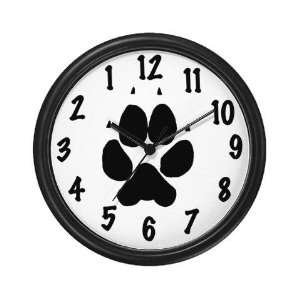  Backwards Paw Print Clock Pets Wall Clock by  
