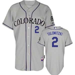 Troy Tulowitzki Jersey Adult Majestic Road Grey Authentic Cool Baseâ 