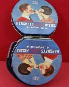 NEW . Lunch Box Hershey Kisses Milk Chocolate Round Purse Tin 