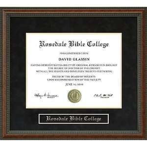  Rosedale Bible College Diploma Frame