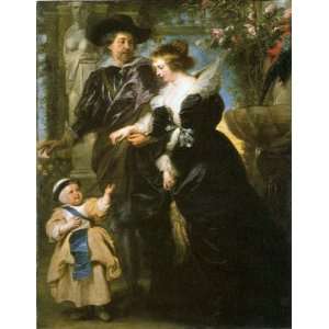 Oil Painting Rubens with his Family in Garden Peter Paul Rubens Hand