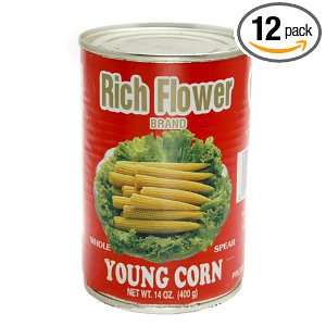 Rich Flower Young Corn 400g (Pack of 12) Grocery & Gourmet Food