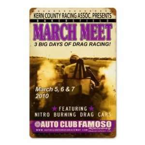   March Meet Drag Race Vintage Metal Sign Bakersfield 2