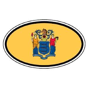 New Jersey State Flag Car Bumper Sticker Decal Oval