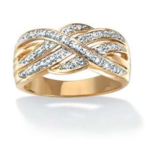  18k Gold Over Silver Diamond Womens Ring Jewelry