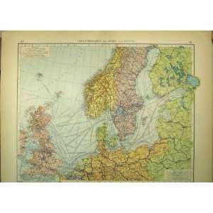   1910 German Map Britain Norway Sweden Denmark Europe