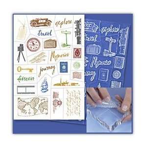  TRAVEL TIME Clear Repositionable Stamps InkaDinkaDo 