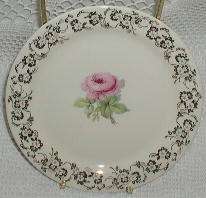 TST Taylor Smith Taylor 1958 Pink Rose Bread Plate  