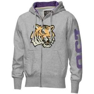  LSU Tigers Ash Legacy Full Zip Hoody Sweatshirt Sports 