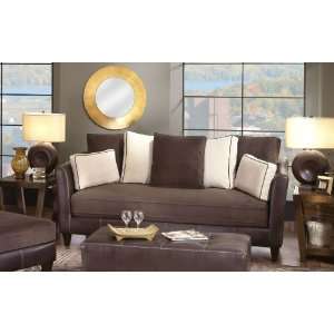  Hi Style Brown Bicast Leather & Espresso Sofa