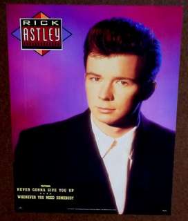 Rick Astley 1987 poster NEVER GONNA GIVE U UP  