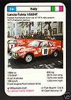LANCIA FULVIA 1600HF Rally Car 1970s TOP TRUMPS CARD