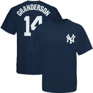  New York Yankees Curtis Granderson Name and Number Navy T 