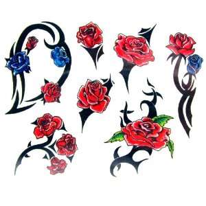  Tribal Roses Temporary Tattoo Kit Beauty