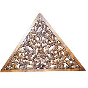  Carved Teak Triangle Wall Decor 43 X 27.5