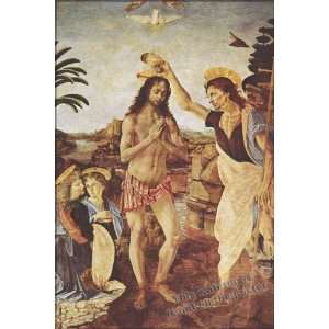  Baptism of Jesus Christ by Leonardo da Vinci   24x36 