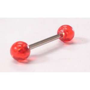  Gummy Red Barbell Tongue Ring 