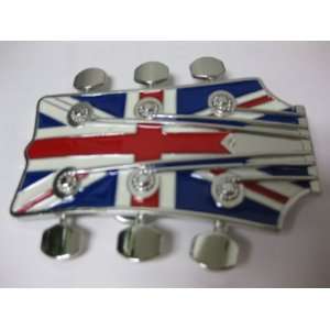 British Flag Guitar String Tuner Headstock Belt Buckle
