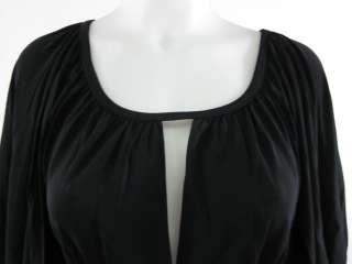TRINA TURK Black Bell Sleeve Keyhole Shirt Blouse Sz M  