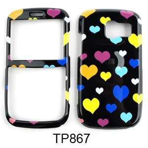 Pantech Link P7040 Multi Hearts on Black Hard Case/Cover/Faceplate 