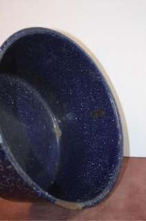 Antique Vintage Blue Speckled Pan with Handles 9 1/2  