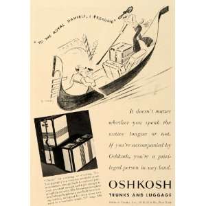   Ad Oshkosh Trunks Luggage Travel Artist B. Tobey   Original Print Ad