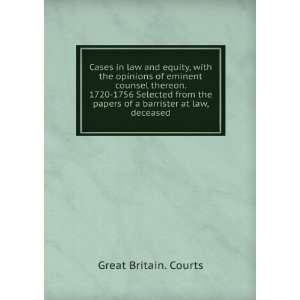   the papers of a barrister at law, deceased. Great Britain. Books