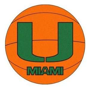  Fanmats Miami Basketball 2 4 Round orange Area Rug
