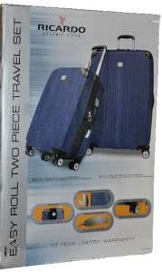   Beverly Hills Easy Roll 2 Piece Travel Luggage Set NEW in box Blue