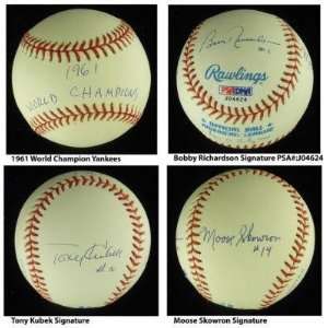   MLB Baseball PSA COA Skowron Richardson Kubek   Autographed Baseballs