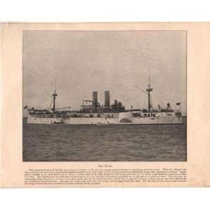   1898 Print United States Battleship Maine Spanish War 