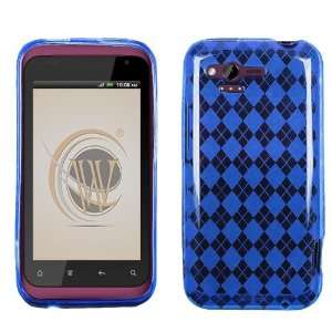 VMG HTC Rhyme TPU Design Rubber Skin Case Cover 2 ITEM COMBO   Blue 