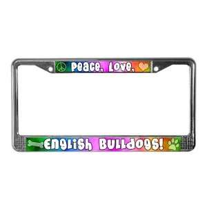  Hippie English Bulldog Pets License Plate Frame by 