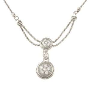 La Preciosa Sterling Silver Circles Cubic Zirconia Necklace