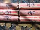 1917 P Lot 50 Coin Roll of Average Circulated Lincoln 